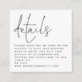 Gegevens over het minieme QR-codescript zwart with Informatiekaartje (Voorkant)