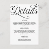 Gegevens over het minimale zwarte en witte huwelij informatiekaartje (Voorkant)