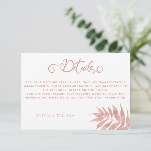 Gegevens over het moderne Roos Gold Tropical Leaf  Informatiekaartje (Staand voorkant)