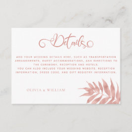 Gegevens over het moderne Roos Gold Tropical Leaf Informatiekaartje