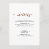 Gegevens over het moderne script Terracotta Weddin Informatiekaartje (Voorkant)