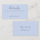 Gegevens over het Monogram Minimalistisch Beau Blu Informatiekaartje (Voorkant / Achterkant)