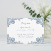 Gegevens over het mosterdblauw-oraal huwelijk informatiekaartje (Staand voorkant)