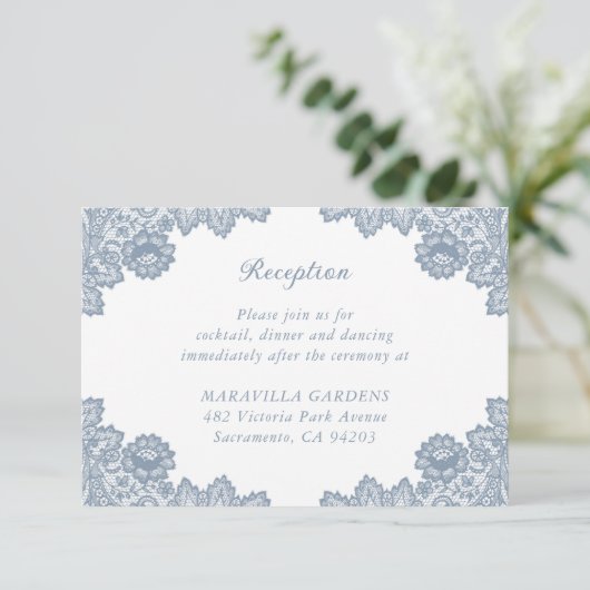 Gegevens over het mosterdblauw-oraal huwelijk informatiekaartje (Staand voorkant)