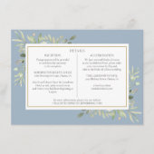 Gegevens over het mosterdblauwe groene huwelijk informatiekaartje (Voorkant)