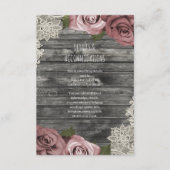 Gegevens over het mosterdroze rozen grijze huwelij informatiekaartje (Voorkant)