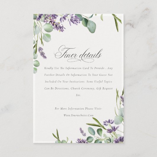 Gegevens over het olievloeistenhuwelijk in de lave informatiekaartje (Voorkant)