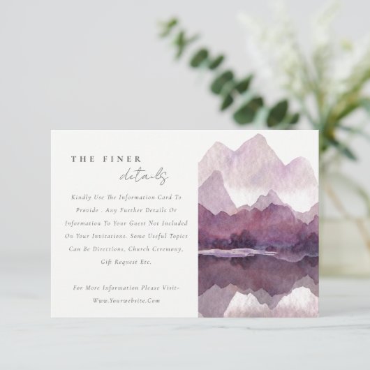 Gegevens over het Paarse Waterverf-gebergte bij he Kaart (Staand voorkant)