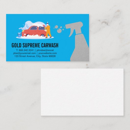 Gegevens over het programma Auto Wash | Automatisc Visitekaartje (Voorkant / Achterkant)