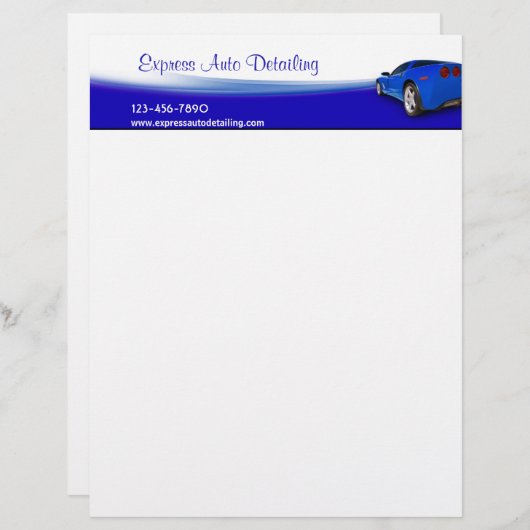 Gegevens over het programma Auto Wash Briefhoofd Sjabloon (Voorkant / Achterkant)