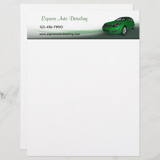 Gegevens over het programma Auto Wash Persoonlijk Briefhoofd (Voorkant / Achterkant)