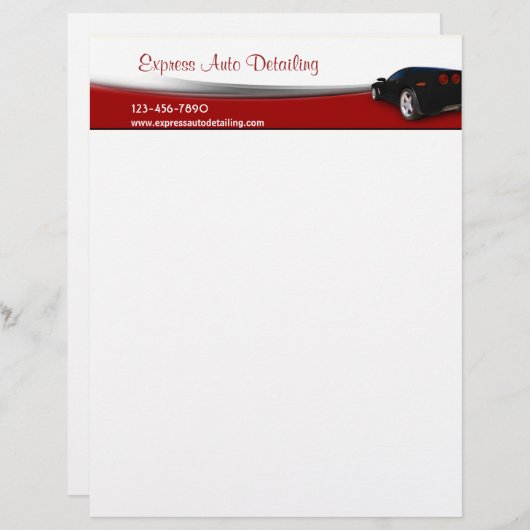 Gegevens over het programma Auto Wash Persoonlijk Briefhoofd (Voorkant / Achterkant)