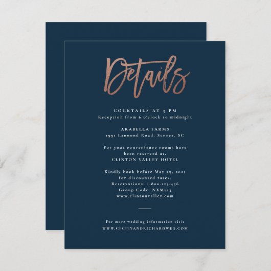 Gegevens over het Roos Gold Wedding voor modern sc Kaart (Voorkant / Achterkant)