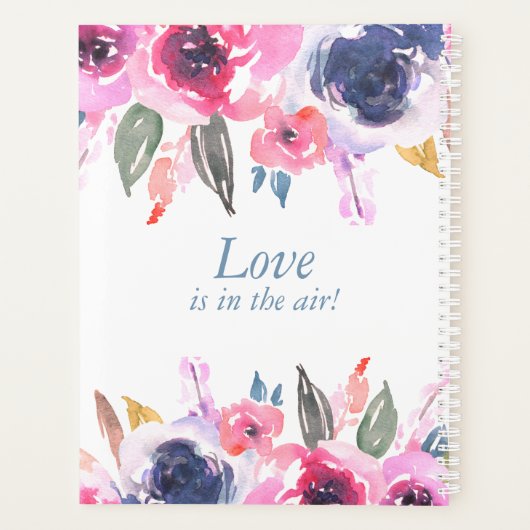 Gegevens over het roze blauwe huwelijk planner (Achterkant)