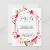 Gegevens over het roze bruingeburgerde Geometric T Kaart (Voorkant)