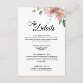 Gegevens over het roze en het  huwelijk informatiekaartje (Voorkant)