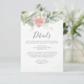 Gegevens over het roze Floral Eucalyptus Greenery  Informatiekaartje (Staand voorkant)