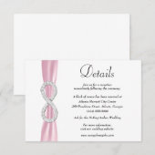 Gegevens over het roze ribbon Diamond Infinity Wed Informatiekaartje (Voorkant / Achterkant)