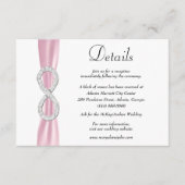 Gegevens over het roze ribbon Diamond Infinity Wed Informatiekaartje (Voorkant)