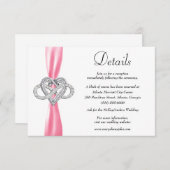 Gegevens over het roze ribbon oneindige heart brui informatiekaartje (Voorkant / Achterkant)