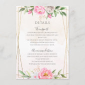 Gegevens over het roze Waterverf Floral Geometric  Informatiekaartje (Voorkant)