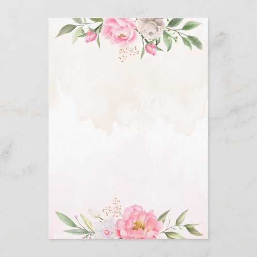 Gegevens over het roze Waterverf Floral Geometric  Informatiekaartje (Achterkant)