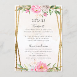 Gegevens over het roze Waterverf Floral Geometric  Informatiekaartje