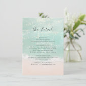 Gegevens over het strand op mousserende oceaan informatiekaartje (Staand voorkant)