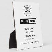 Gegevens over het WiFi-netwerk en het wachtwoord v Fotoplaat (Zijkant)