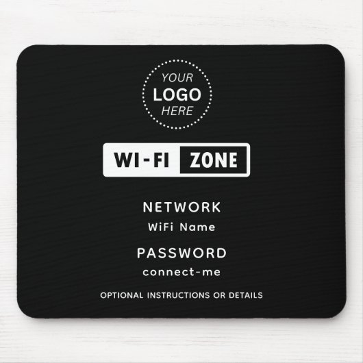 Gegevens over het WiFi-netwerk en het wachtwoord v Muismat (Voorkant)