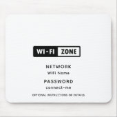 Gegevens over het WiFi-netwerk en het wachtwoord v Muismat (Voorkant)