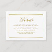 Gegevens over het witbruiloft in Elegant Gold Scri Informatiekaartje (Voorkant)