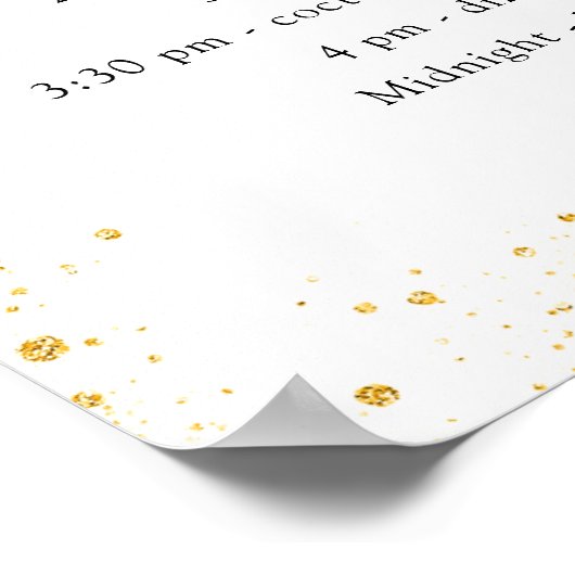 Gegevens over het witgoudglitter-trouwprogramma poster (Hoek)