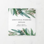 Gegevens over het witte elegant Eucalyptus bruilof Drieluik Kaart (Cover)