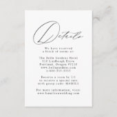 Gegevens over het witte en zwarte moderne huwelijk informatiekaartje (Voorkant)