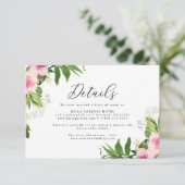 Gegevens over het zachte roze huwelijk informatiekaartje (Staand voorkant)