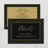 Gegevens over het zwarte en goudhuwelijk informatiekaartje (Voorkant / Achterkant)