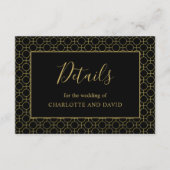 Gegevens over het zwarte en goudhuwelijk informatiekaartje (Voorkant)