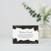 Gegevens over het zwarte en goudmarmer Agate Wedde Informatiekaartje (Staand voorkant)