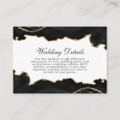 Gegevens over het zwarte en goudmarmer Agate Wedde Informatiekaartje (Voorkant)