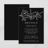 Gegevens over het zwarte en witte gevlochten huwel informatiekaartje (Voorkant / Achterkant)