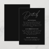 Gegevens over het zwarte en witte miniatuurscript  informatiekaartje (Voorkant / Achterkant)