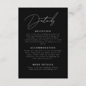 Gegevens over het zwarte en witte miniatuurscript informatiekaartje (Voorkant)