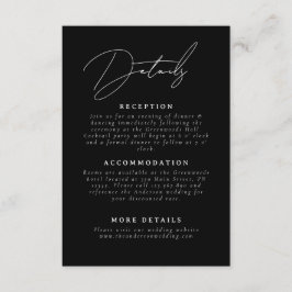 Gegevens over het zwarte en witte miniatuurscript  informatiekaartje