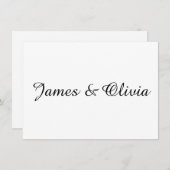 Gegevens over het zwarte en witte minimalistische kaart (Voorkant / Achterkant)