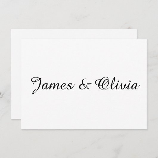 Gegevens over het zwarte en witte minimalistische  kaart (Voorkant / Achterkant)