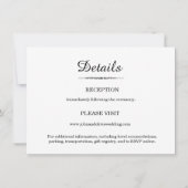 Gegevens over het zwarte en witte minimalistische kaart (Achterkant)