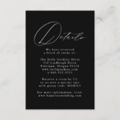 Gegevens over het zwarte en witte moderne huwelijk informatiekaartje (Voorkant)