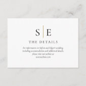 Gegevens over het zwarte goudminimalistische monog informatiekaartje (Voorkant)