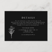 Gegevens over het zwarte moderne, minimalistische informatiekaartje (Voorkant)